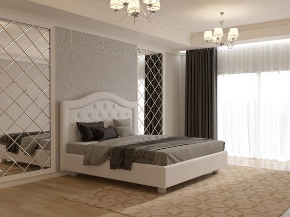 eleganckie łóżko do sypialni glamour