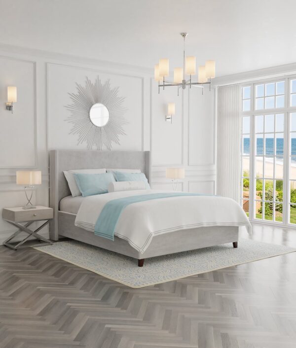 Łóżko z tapicerowanym zagłówkiem Sarah II