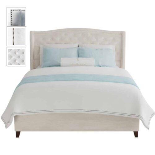 Łóżko tapicerowane w stylu hollywood glamour - Travis